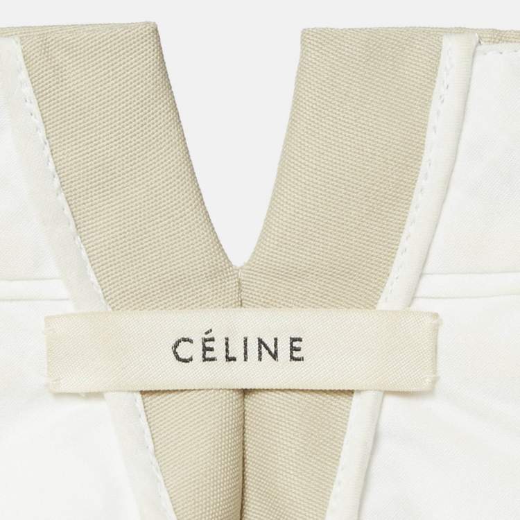 مملوكة مسبقًا Celine Beige Wool Pleated High Rise Trousers S