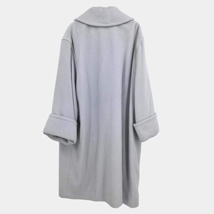 Pre Owned Celine Light Blue Wool Temple Coat Size 36