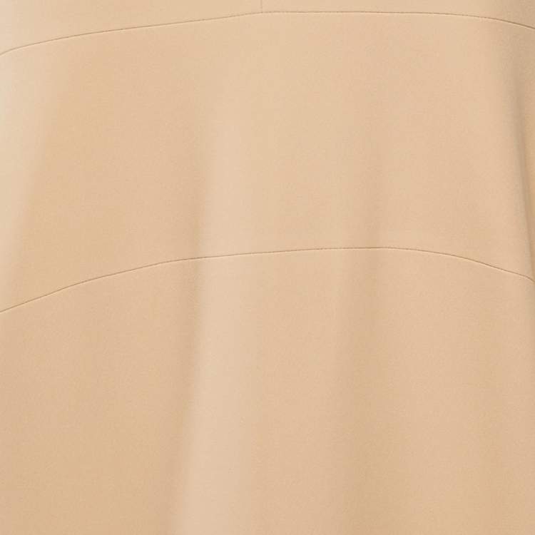 Pre Owned Celine Peach Crepe V-Neck Mini Dress M