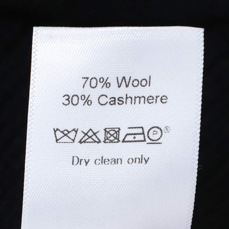 Pre Owned Celine Navy Blue Wool Rib Knit Dress S