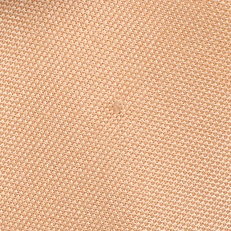 Pre Owned Celine Beige Stretch Knit High Neck Top M