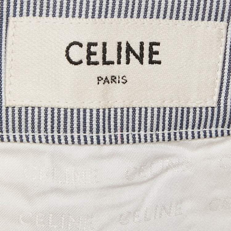 Pre Owned Celine White Jersey High Rise Wide Leg Pants S