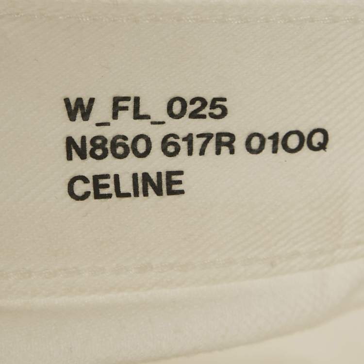 Pre Owned Celine White Denim Metal Detail Straight Leg Jeans S Waist 24"