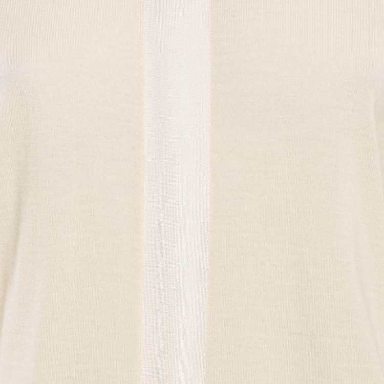 Pre Owned Celine Cream Wool Blend Full Sleeves Sweater S
