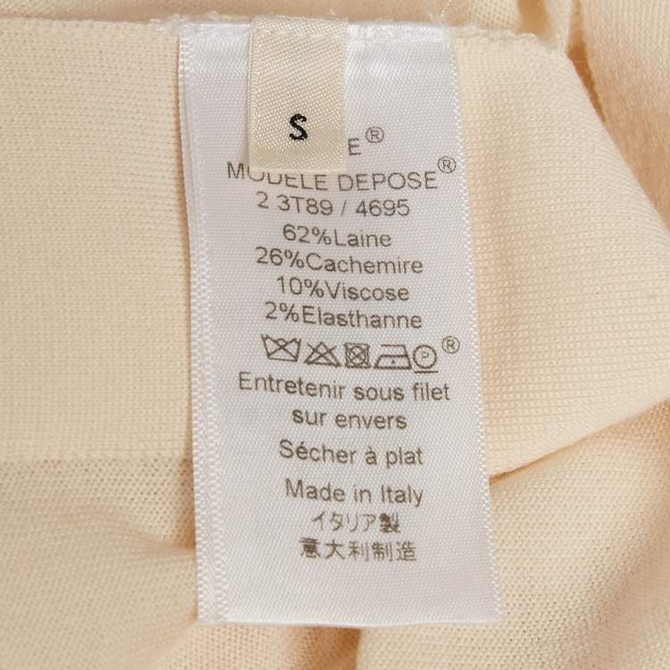 Pre Owned Celine Cream Wool Blend Full Sleeves Sweater S