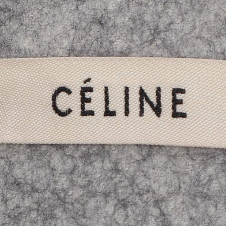 Pre Owned Celine Grey Wool Blend Wrap Midi Skirt M