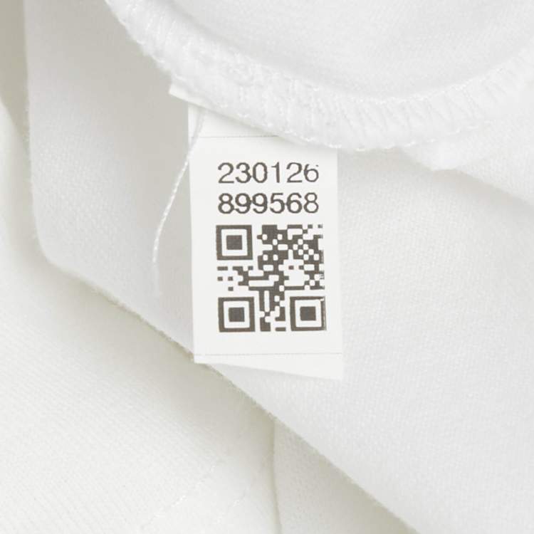 Pre Owned Celine White Logo Print Cotton T-Shirt M