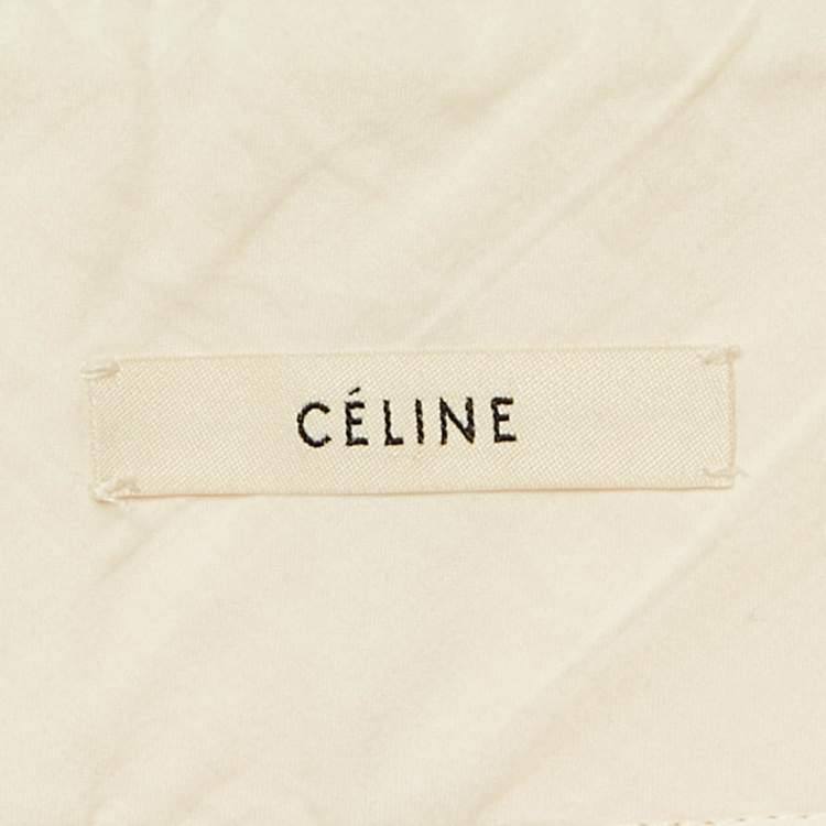Pre Owned Celine Yellow Wool Knit Wide Leg Trousers M