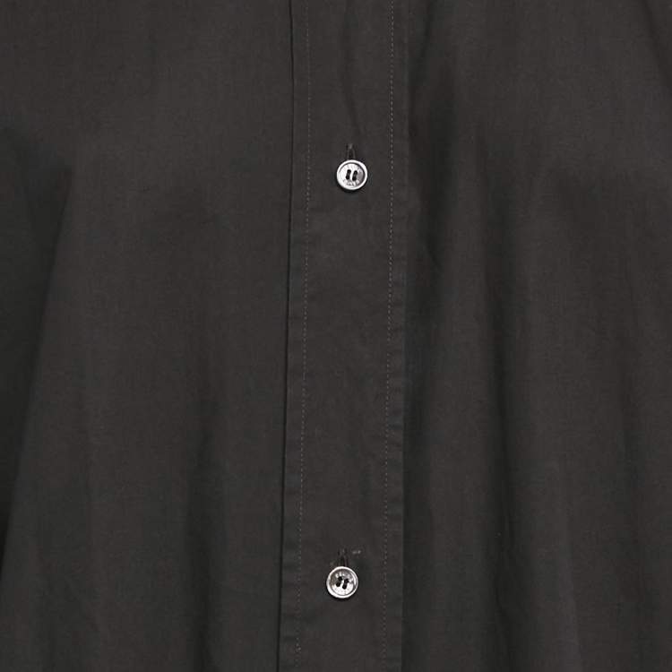 Pre Owned Celine Black Cotton Button Front Oversized Shirt S
