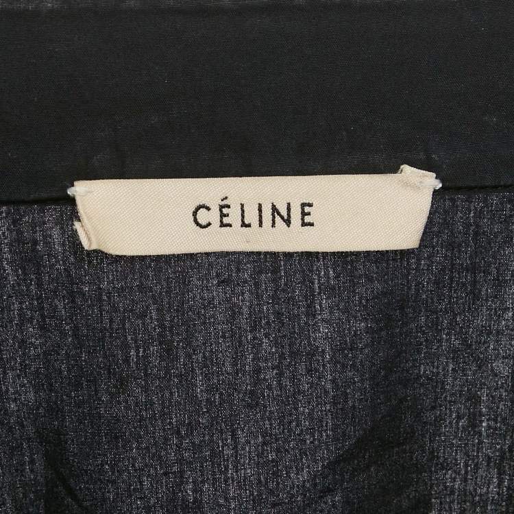 Pre Owned Celine Black Cotton Button Front Oversized Shirt S