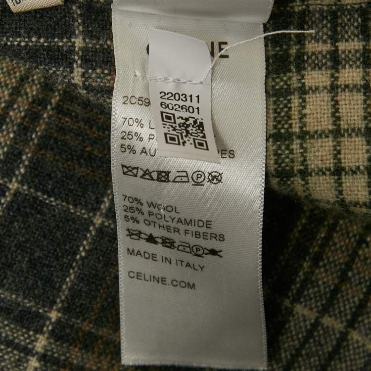 Pre Owned Celine Green Trapper Wool Oversized Shirt M