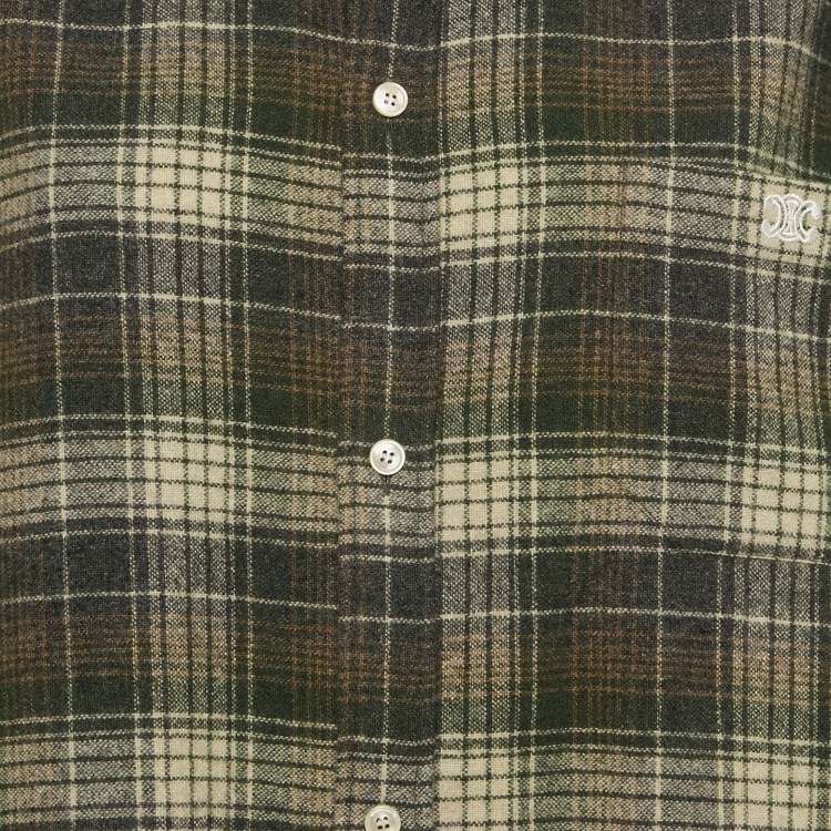 Pre Owned Celine Green Trapper Wool Oversized Shirt M