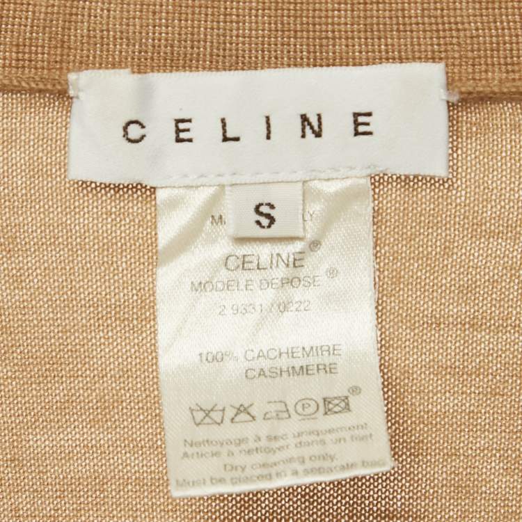 Pre Owned سترة سيلين كشمير بني برقبة حرف V مقاس صغير - سمول