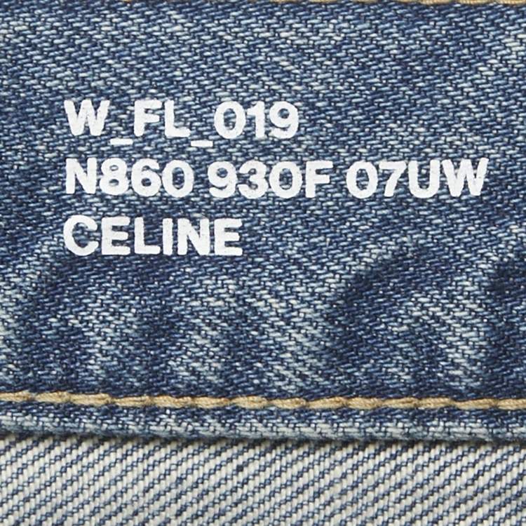 مملوكة مسبقًا Celine Blue Faded Denim Straight-Leg Jeans M/Waist 26"