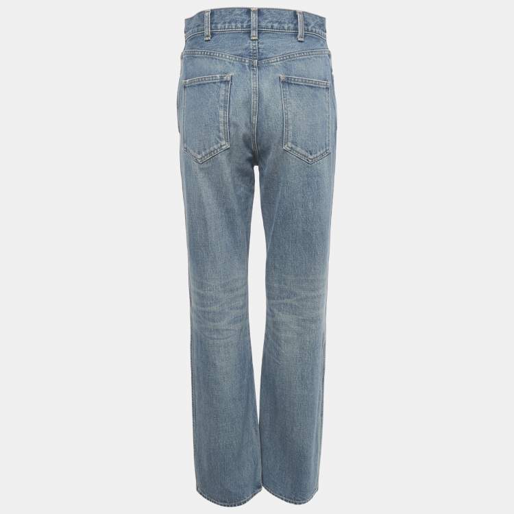 مملوكة مسبقًا Celine Blue Faded Denim Straight-Leg Jeans M/Waist 26"