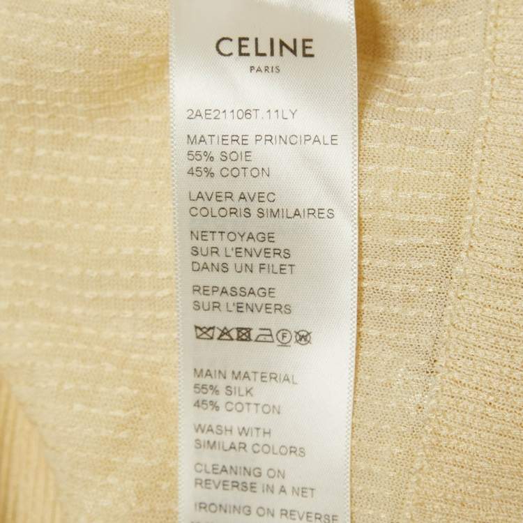 Pre Owned Celine Yellow Sequin Tank Top S