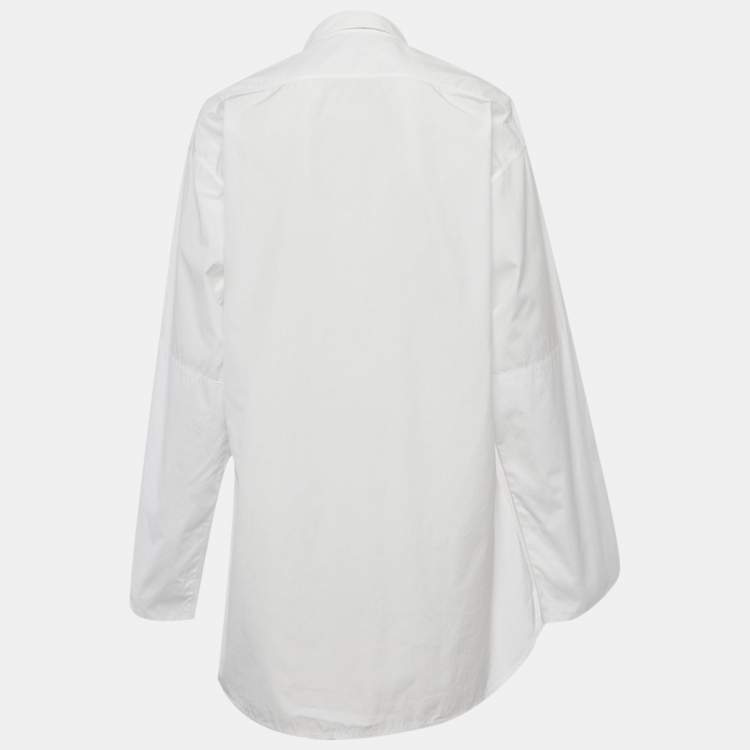 Pre Owned Celine White Cotton Long Sleeve Shirt M