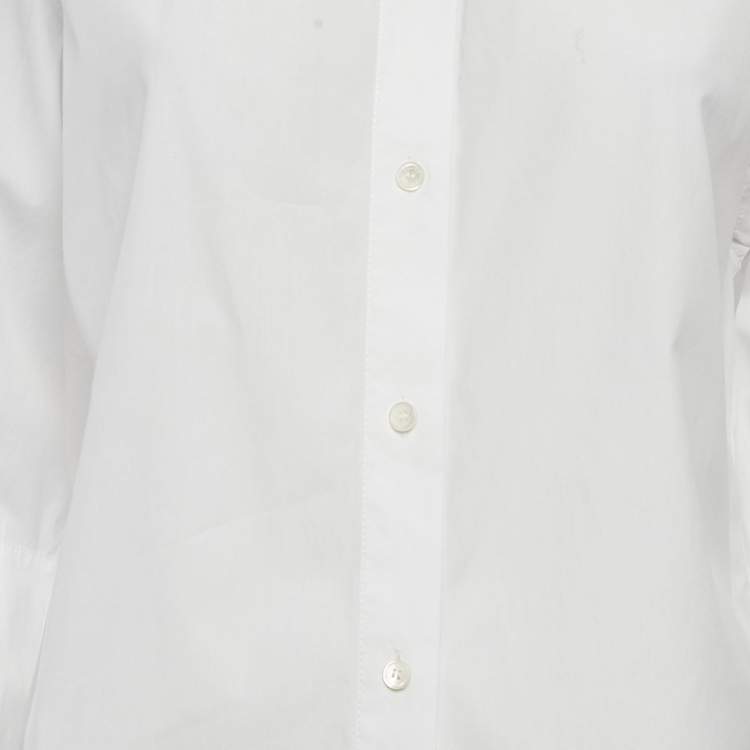 Pre Owned Celine White Cotton Long Sleeve Shirt M