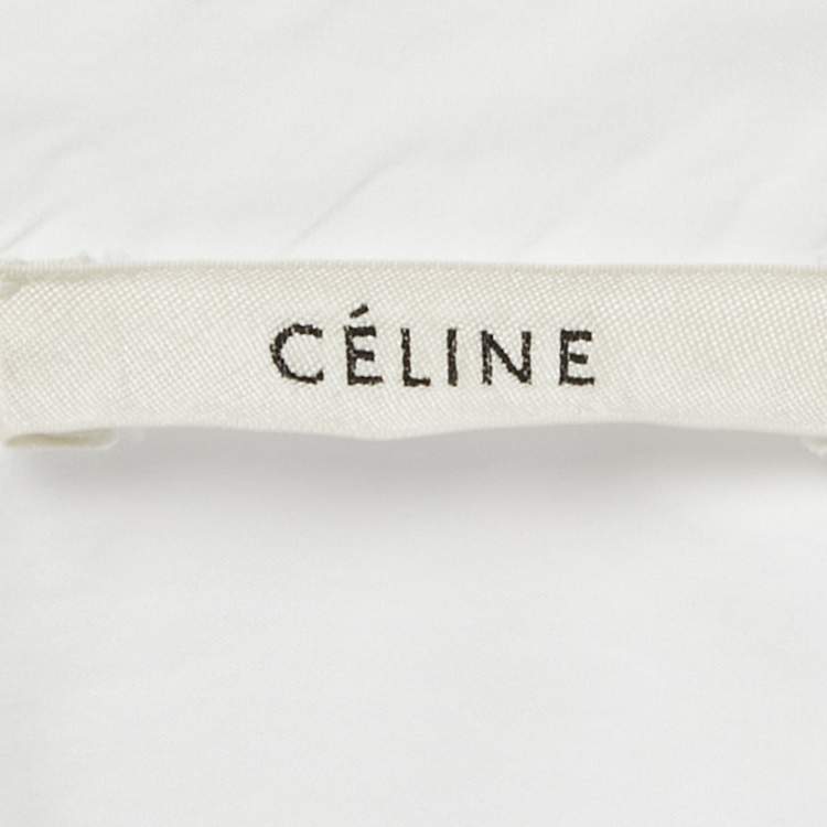 Pre Owned Celine White Cotton Long Sleeve Shirt M