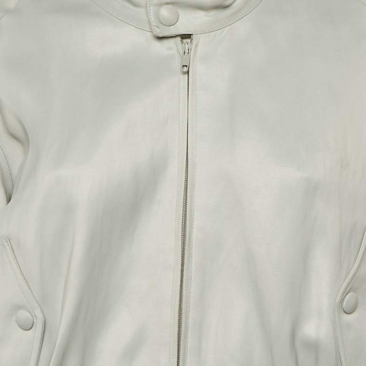 Pre Owned Celine Grey Acetate Blend Cocoon Aviator Bomber Jacket M