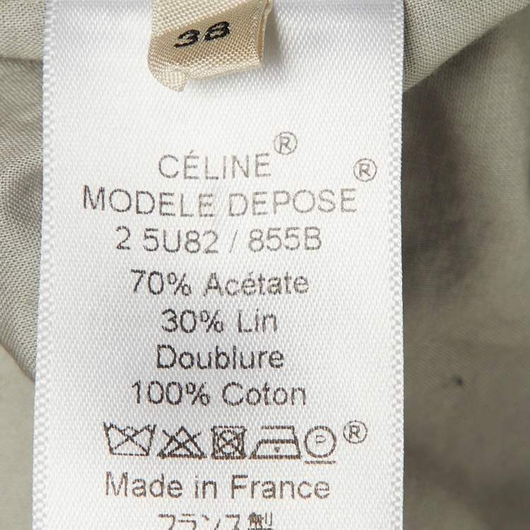 Pre Owned Celine Grey Acetate Blend Cocoon Aviator Bomber Jacket M