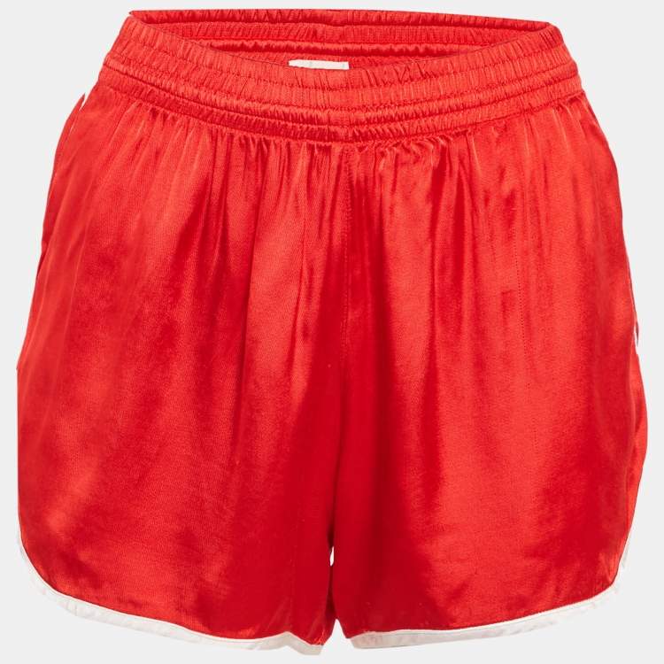 مملوكة مسبقًا Celine Red Satin Sports Shorts S