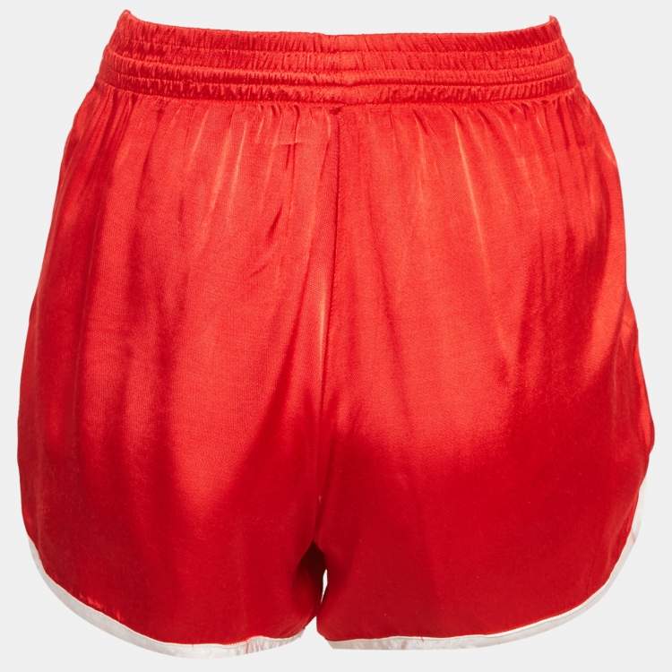 مملوكة مسبقًا Celine Red Satin Sports Shorts S