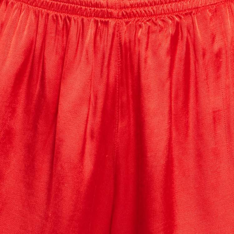 مملوكة مسبقًا Celine Red Satin Sports Shorts S