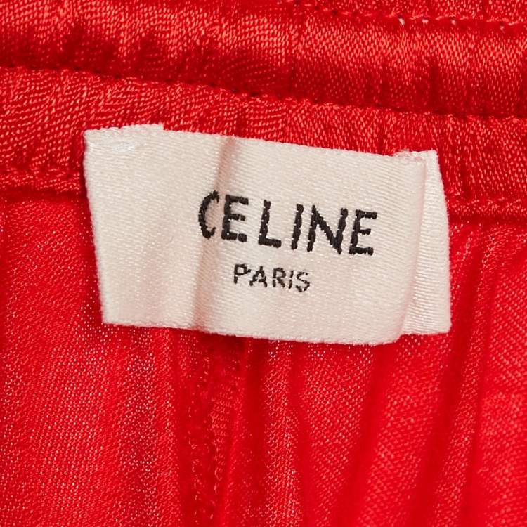 مملوكة مسبقًا Celine Red Satin Sports Shorts S