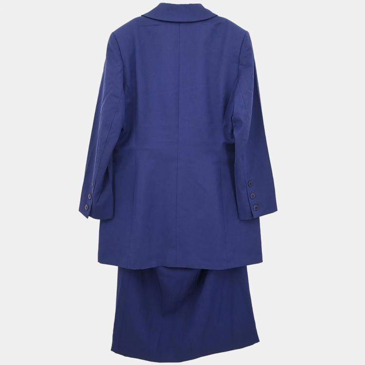 Pre Owned Celine Setup Suit Jacket Skirt Navy L