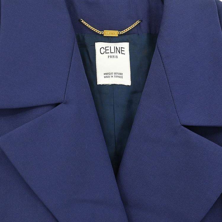 Pre Owned Celine Setup Suit Jacket Skirt Navy L