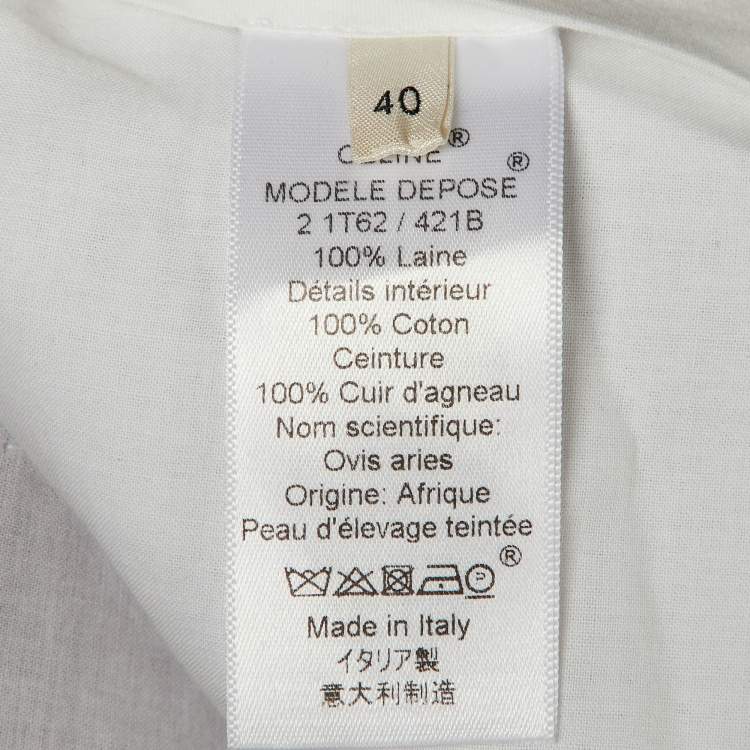 Pre Owned Celine Burgundy Wool Belted Trousers M 