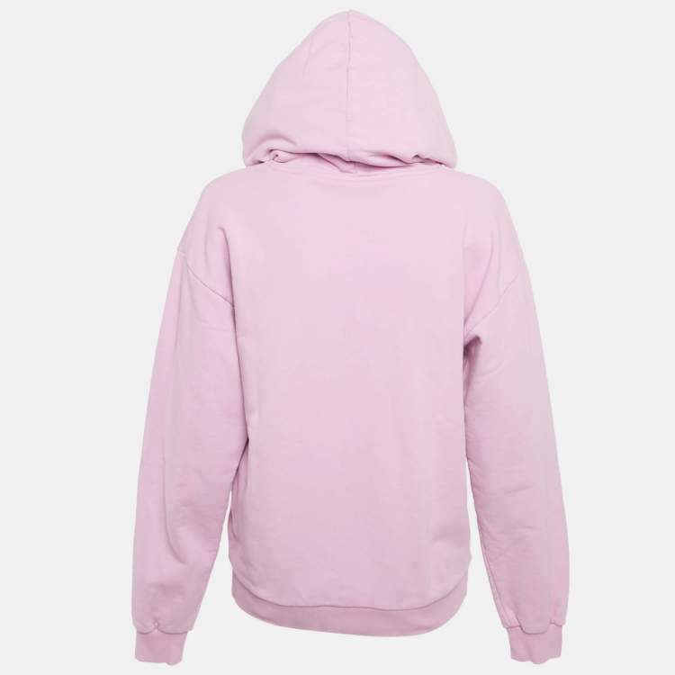 Pre Owned Celine Pink Logo Print Cotton Hoodie S