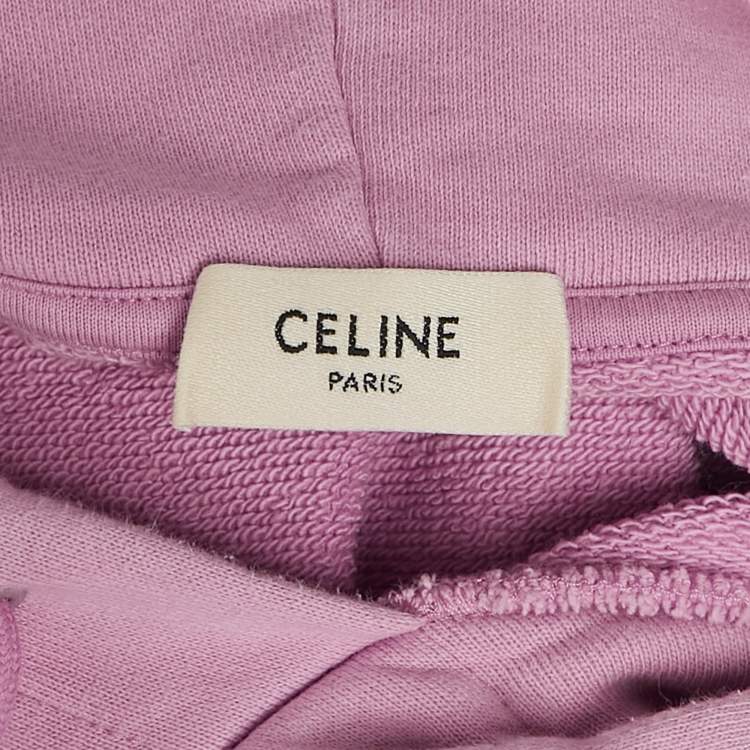 Pre Owned Celine Pink Logo Print Cotton Hoodie S