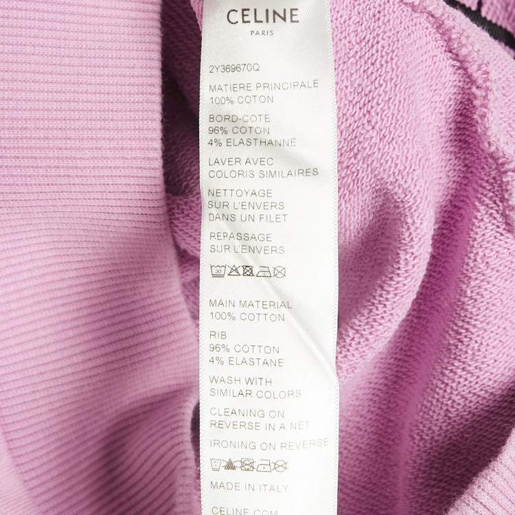 Pre Owned Celine Pink Logo Print Cotton Hoodie S