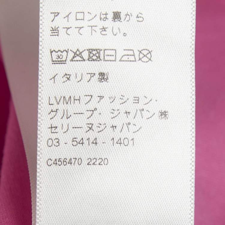 Pre Owned Celine Pink Logo Print Jersey T-Shirt L