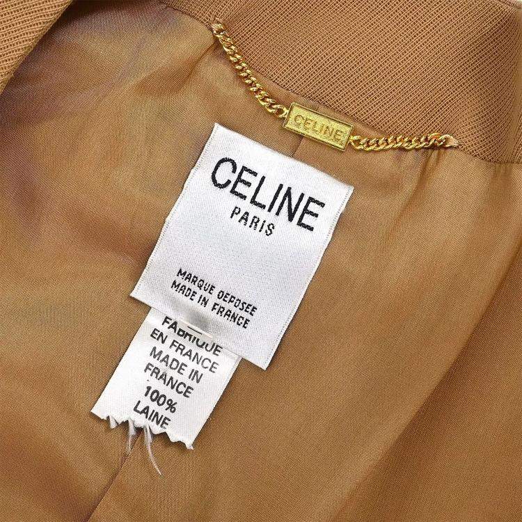 Pre Owned Celine Setup Suit Jacket Skirt Brown S