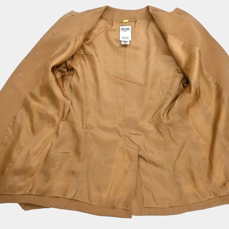 Pre Owned Celine Setup Suit Jacket Skirt Brown S