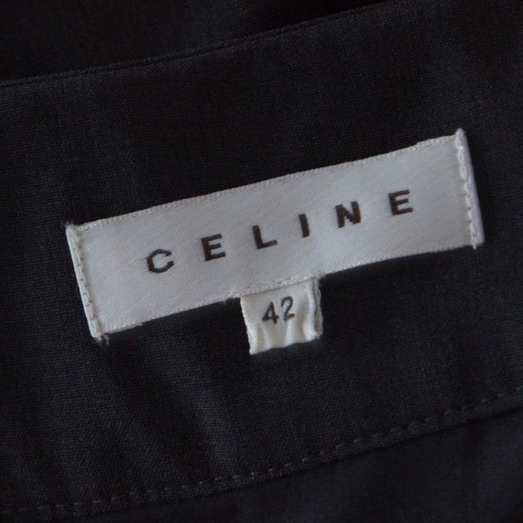 مملوكة مسبقًا Celine Grey Wool Pleated Short Skirt L