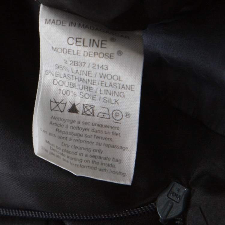 مملوكة مسبقًا Celine Grey Wool Pleated Short Skirt L