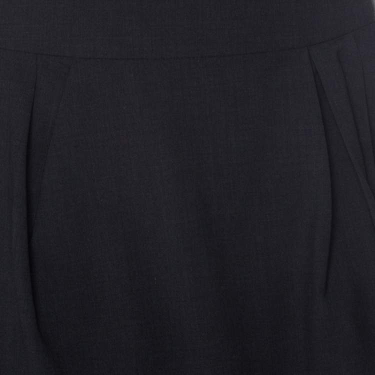 مملوكة مسبقًا Celine Grey Wool Pleated Short Skirt L