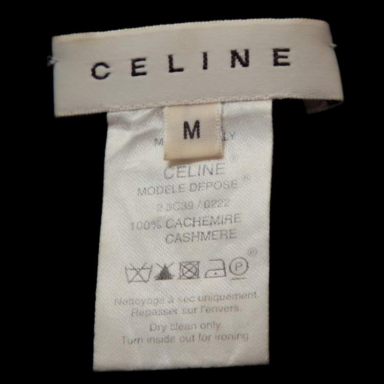 Pre Owned Celine Black Cashmere Knit Long Sleeve Top M