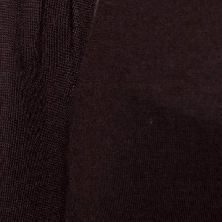 Pre Owned Celine Brown Cashmere Knit Long Sleeve Top M