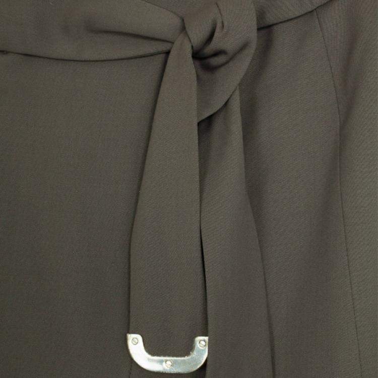 Pre Owned Celine Green Wool A-Line Skirt M