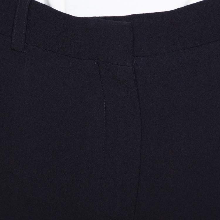 Pre Owned Celine Navy Blue Crepe Tailored Trousers S