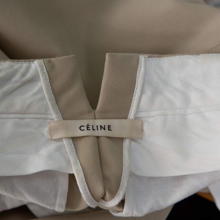 مملوكة مسبقًا Celine Beige Wool High Waist Trousers S