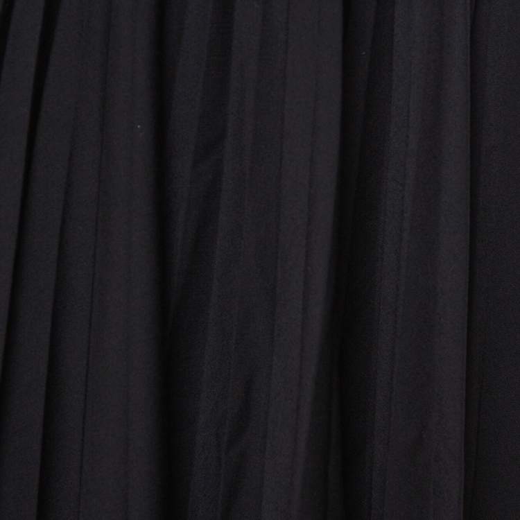مملوكة مسبقًا Celine Black Wool Pleated Midi Skirt S