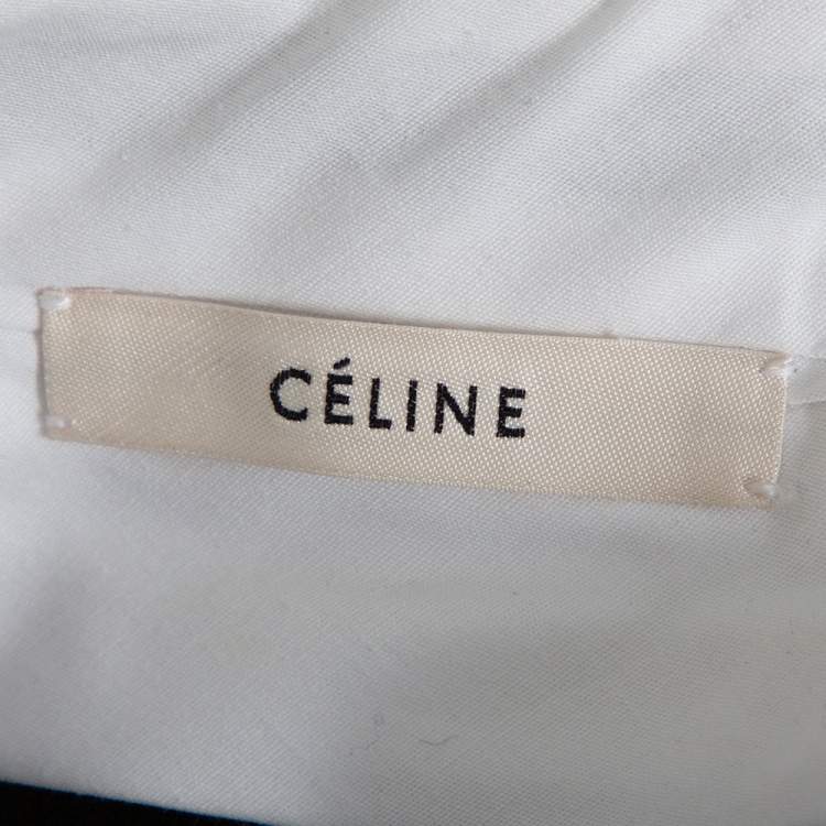 Pre Owned Celine Black Silk Blend Wide Leg Pants M