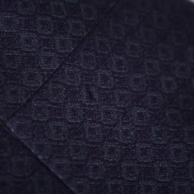 Pre Owned Celine Navy Blue Brocade Sleeveless Sheath Dress S