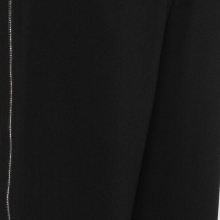 Pre Owned Celine Black Crepe Zip Detail Tapered Leg Trousers M